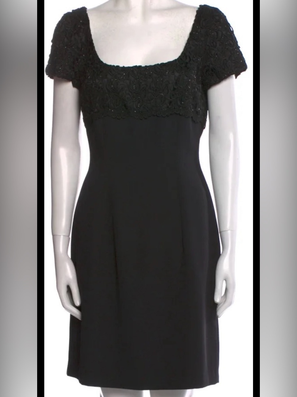 Carmen Marc Valvo Beaded Lace Cocktail Dress - Vintage 90’s- Modern Modern 8/10